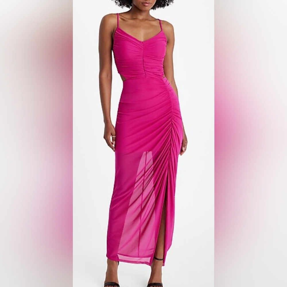 NWT EXPRESS HOT PINK MESH CUT OUT DRESS, SIZE SMALL